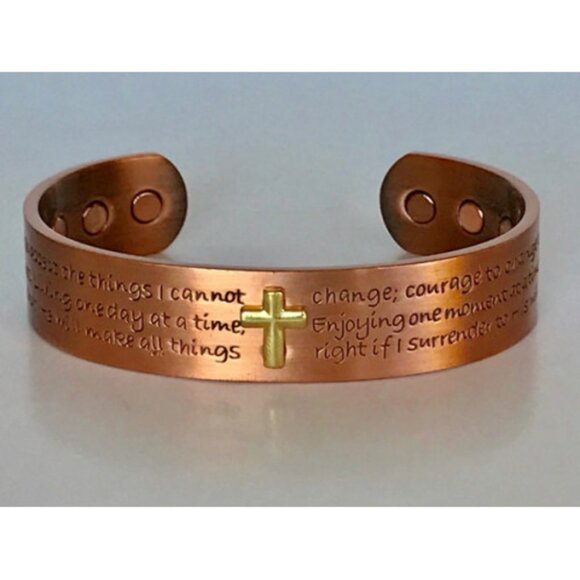 "Serenity Prayer" Solid Handmade Copper Cuff Bracelets - Picture 1 of 1